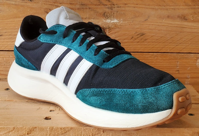 Adidas Run 70s Low Suede/Textile Trainers UK9/US9.5/EU43 GY3887 Green/Black