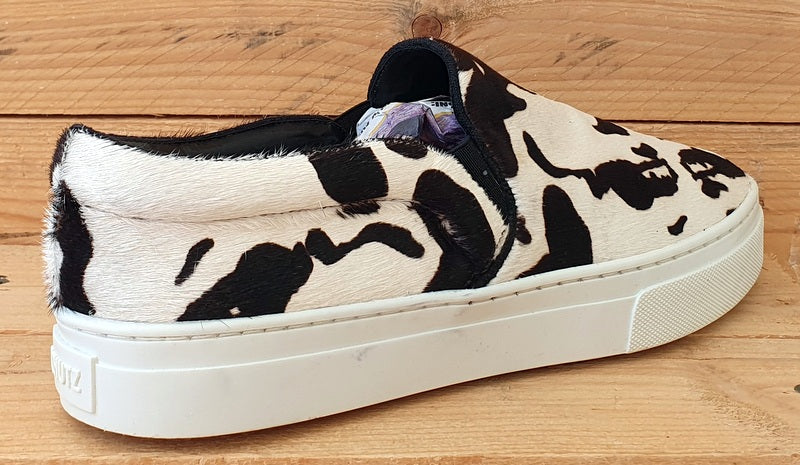 Schutz SlipOn Cow Print Faux Fur Trainers S2167800030011 Black/White UK7/US8/E41