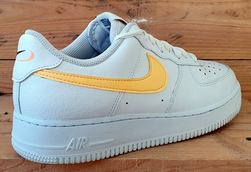 Nike Air Force 1 Low Leather Trainers UK7.5/US10/E42 FQ2742-100 White/Yellow