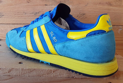 Adidas Originals SL 80 Suede/Textile Trainers UK9/US9.5/EU43 FV4029 Blue/Yellow