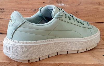 Puma Basket Platform Low Suede Trainers UK6/US8.5/EU39 369642 02 Trace Green