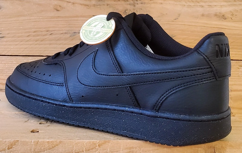 Nike Court Vision Low Leather Trainers UK10/US11/EU45 DH2987-002 Triple Black
