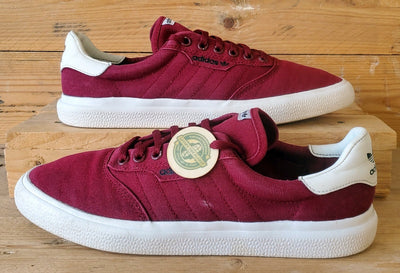Adidas 3MC Low Canvas Trainers UK9/US9.5/EU43 DB3104 Bordeaux/White