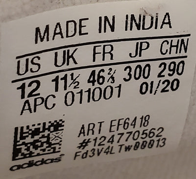 Adidas Rivalry Low Canvas/Suede Trainers UK11.5/US12/EU46.5 EF6418 White