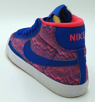 Nike Blazer Mid Canvas Trainers 539930-605 Volt Blue/Prism Pink UK4/US4.5Y/E36.5