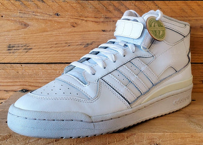 Adidas Forum Mid Leather Trainers UK9/US9.5/EU43 FY4975 Triple White