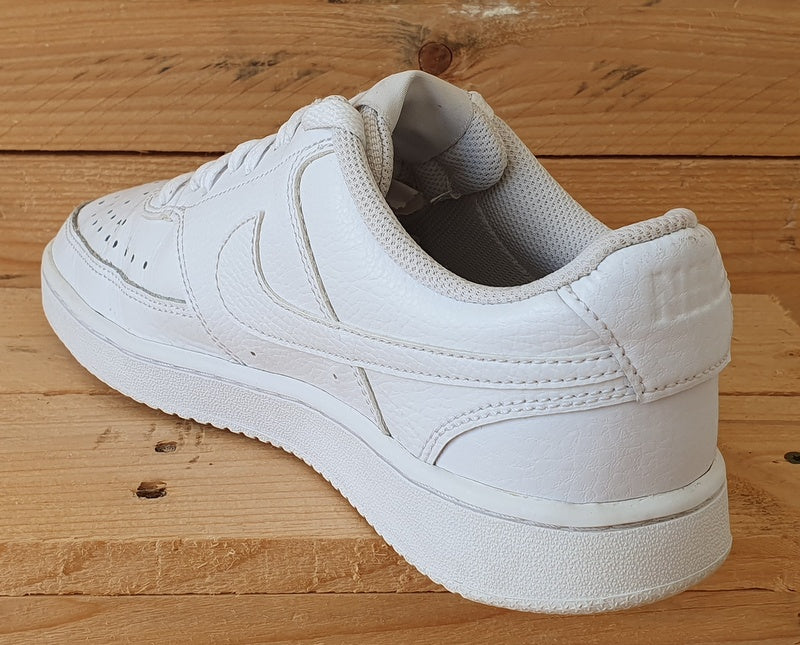 Nike Court Vision Low Leather Trainers UK5.5/US8/EU39 CD5434-100 Triple White