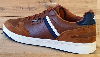 O'Neill Low Leather Deck Trainers UK12/US12/EU46 90203005 JCU Brown/Navy/White