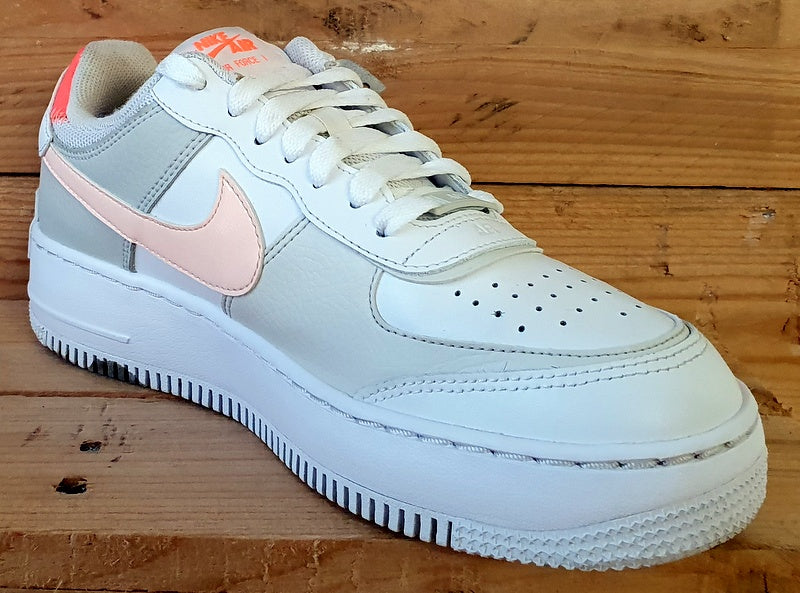 Nike Air Force 1 Shadow Low Trainers UK6/US8.5/E40 DH3896-100 Crimson Tint/White