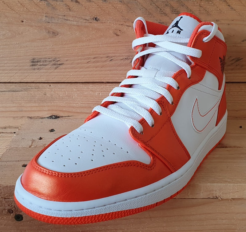 Nike Air Jordan 1 Mid Leather Trainers UK11/US12/EU46 DM3531-800 Metallic Orange