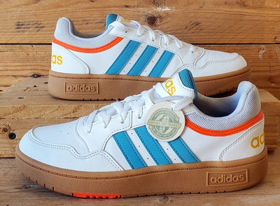 Adidas Hoops Low Leather Trainers UK5/US5.5/EU38 HP9047 White/Blue/Gum