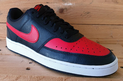 Nike Court Vision Low Leather Trainers UK7/US8/EU41 DV6488-001 Black/Red