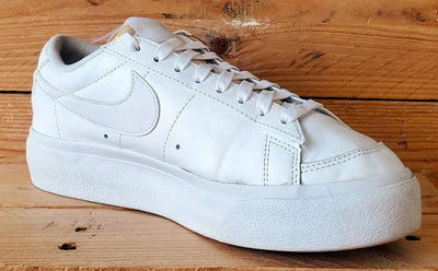 Nike Blazer Platform Low Leather Trainers UK6/US8.5/EU40 DJ0292-100 Triple White