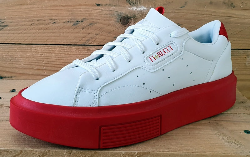 Adidas Sleek Super Fiorucci Low Leather Trainers UK6/US7.5/EU39 EE4719 White/Red