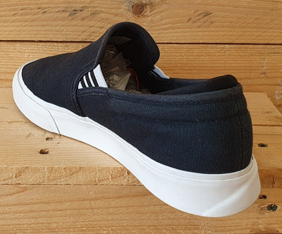 Adidas Sabalo Slip On Low Canvas Trainers UK9/US9.5/EU43 EE6130 Blacl/White