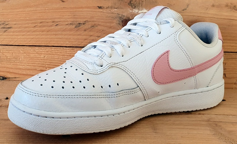 Nike Court Vision Low Leather Trainers UK7/US9.5/EU41 CD5434-110 White/Pink