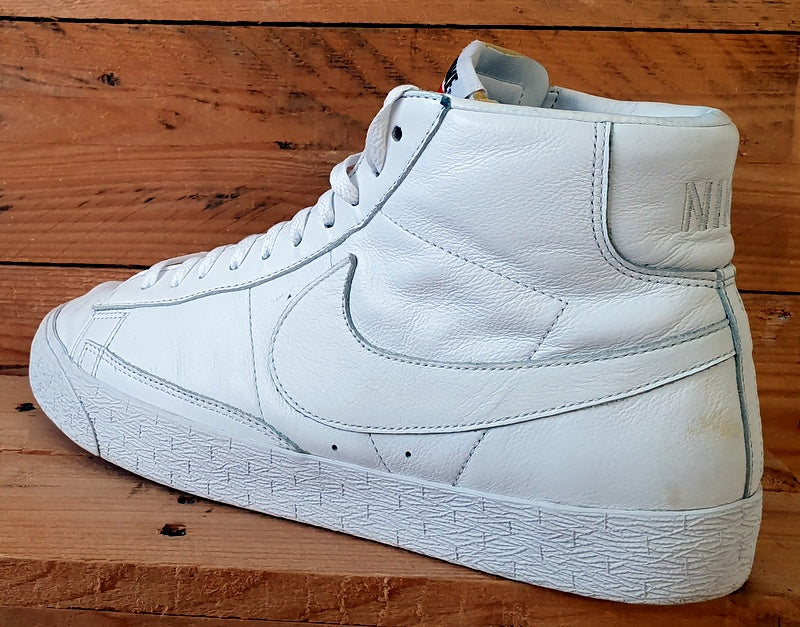 Nike Blazer Leather High Trainers UK9/US10/EU44 CW4649-991 Triple White