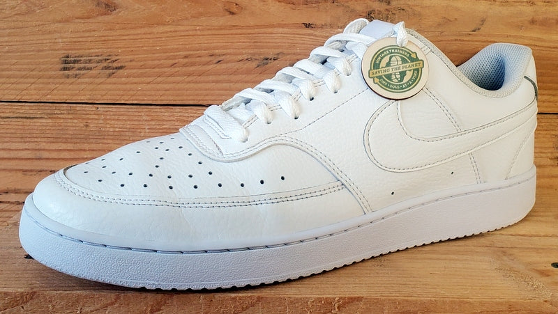 Nike Court Vision Low Leather Trainers UK11/US12/EU46 CD5463-100 Triple White