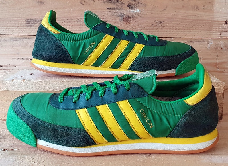 Adidas Orion Low Suede/Textile Trainers UK8/US8.5/EU42 FX5648 Vivid Green/Yellow