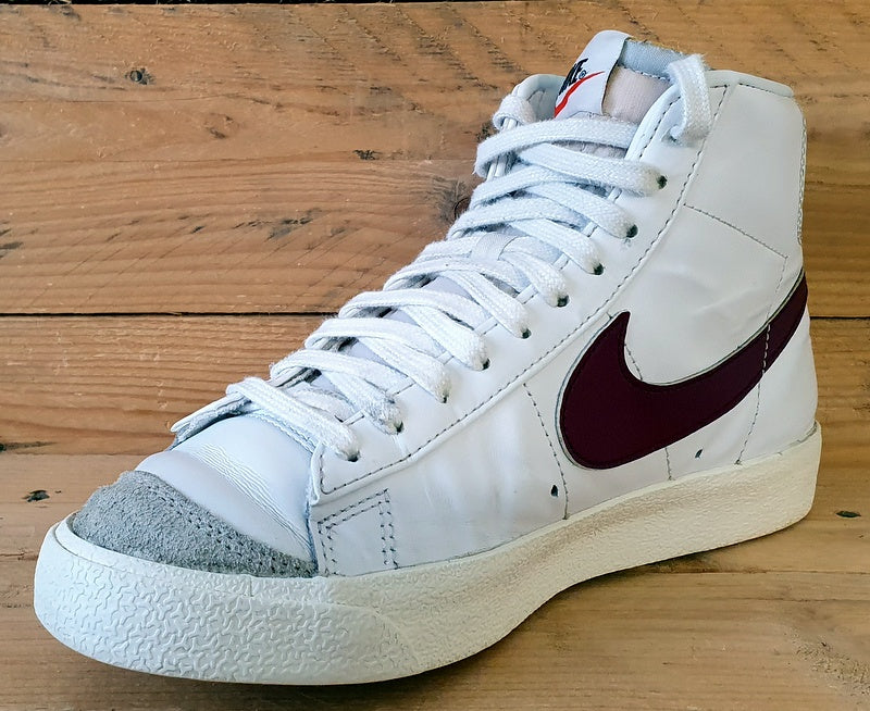 Nike Blazer 77 Mid Leather Trainers UK6/US7/EU40 BQ6806-120 White/Burgundy