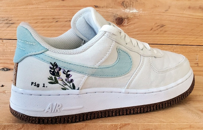 Nike Air Force 1 Indigo Low Canvas Trainers UK3/US5.5/EU36 CZ0269-100 White