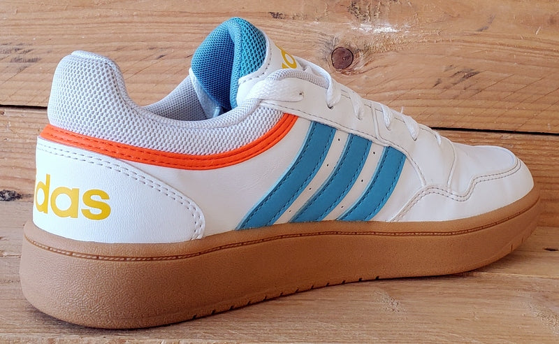 Adidas Hoops Low Leather Trainers UK5/US5.5/EU38 HP9047 White/Blue/Gum