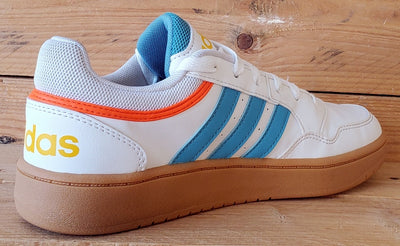 Adidas Hoops Low Leather Trainers UK5/US5.5/EU38 HP9047 White/Blue/Gum