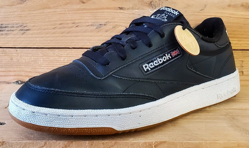 Reebok Club C 85 Low Leather Trainers UK9/US10/EU43 AR0458 Black/White/Gum