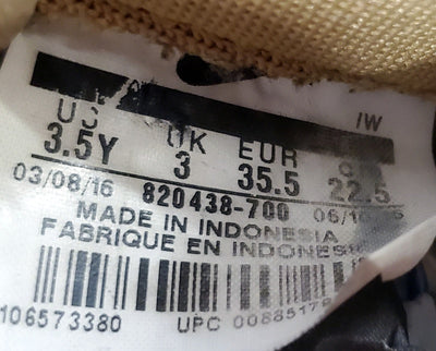 Nike Air Force 1 Low Leather Trainers UK3/US3.5Y/EU35.5 820438-700 Gold/White