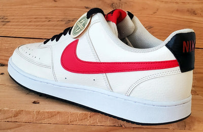 Nike Court Vision Low Leather Trainers UK10/US11/EU45 DH2987-102 Cream/Red