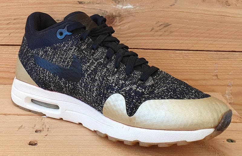 Nike Air Max 1 Ultra Flyknit Low Trainers 881195-001 Black/Gold UK4/US6.5/EU37.5