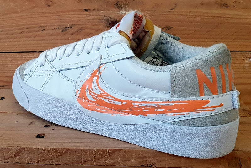 Nike Blazer 77 Jumbo Low Leather Trainers UK8/US9/EU42.5 DX2648-100 White/Orange