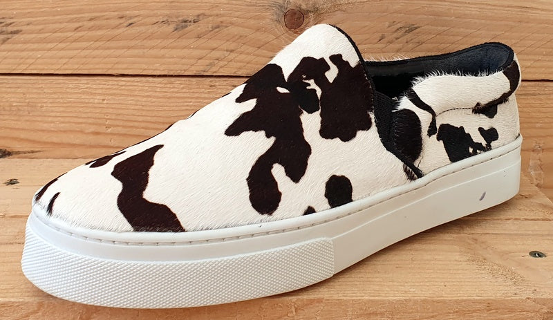 Schutz SlipOn Cow Print Faux Fur Trainers S2167800030011 Black/White UK7/US8/E41