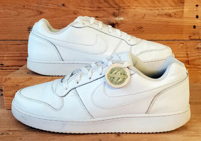 Nike Ebernon Low Leather Trainers UK10/US11/EU45 AQ1775-100 Triple White