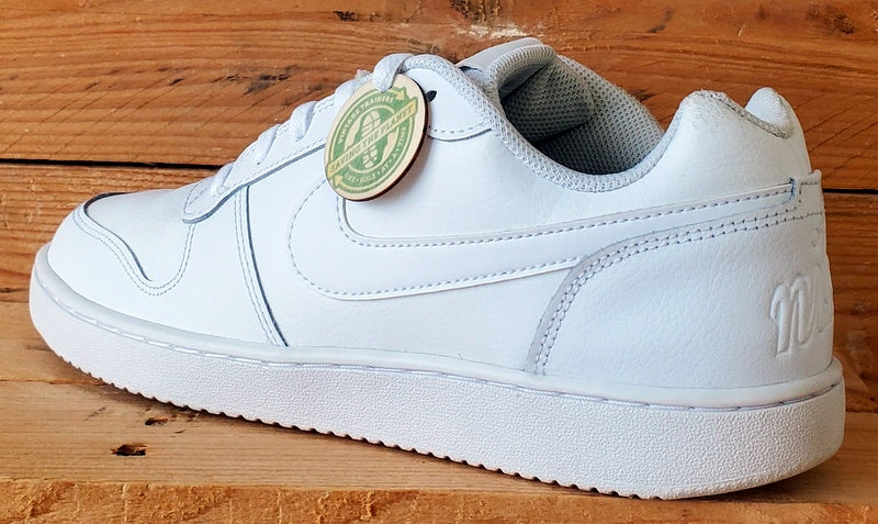 Nike Ebernon Low Leather Trainers UK8/US9/EU42.5 AQ1775-100 Triple White
