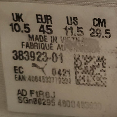 Puma Future Rider Low Leather Trainers UK10.5/US11.5/EU45 383923-01 White