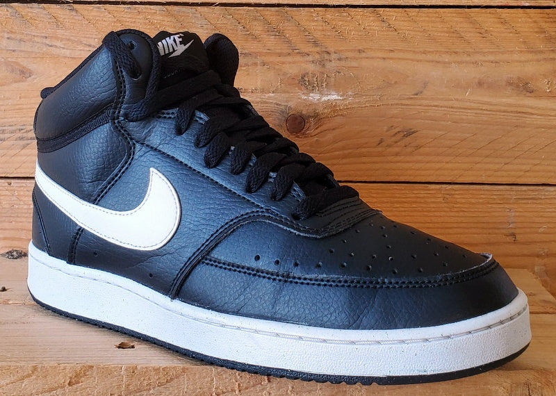 Nike Court Vision Mid Leather Trainers UK8/US9/EU42.5 DN3577-001 Black/White