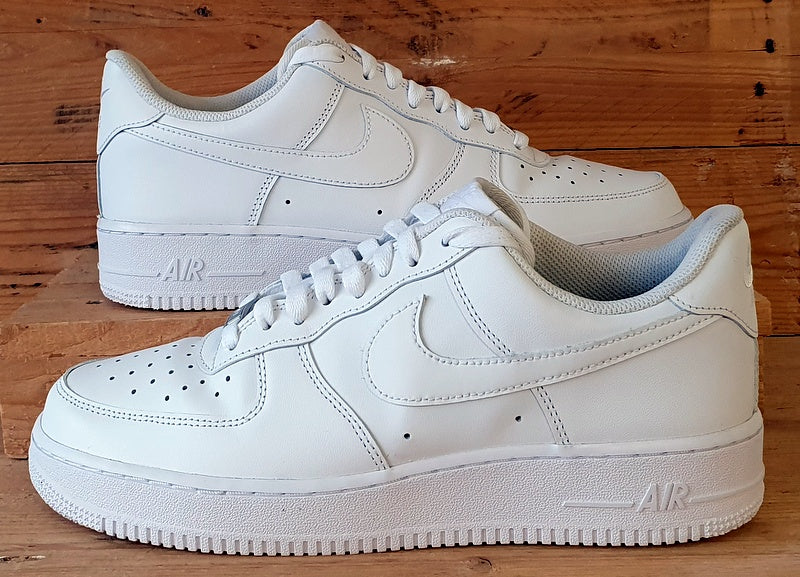 Nike Air Force 1 '07 Low Leather Trainers UK9/US10/EU44 CW2288-111 Triple White