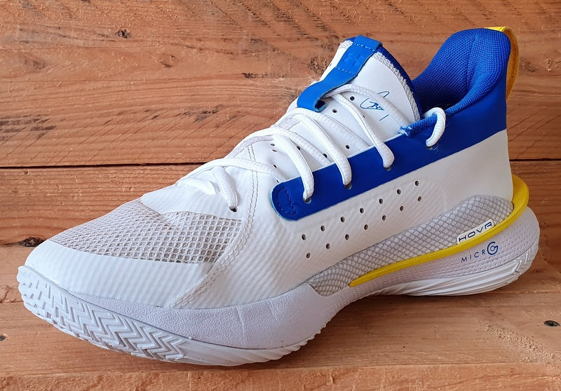 Under Armour TB Curry 7 Trainers UK9/US10/EU44 3023300-106 White/Blue/Yellow