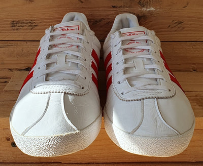 Adidas Original Gazelle Low leather Trainers UK11/US11.5/EU46 GZ8324 White/Red