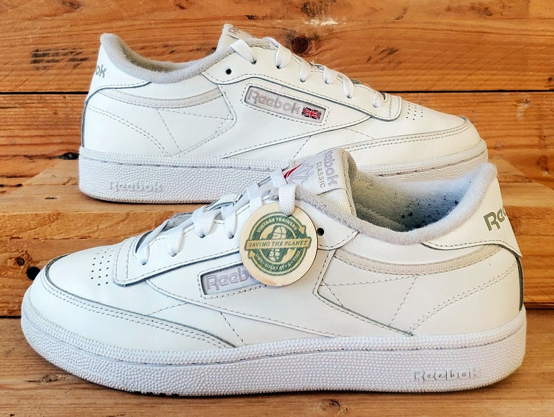 Reebok Club C 85 Low Leather Trainers UK4.5/US7/EU37.5 BS7685 Triple White