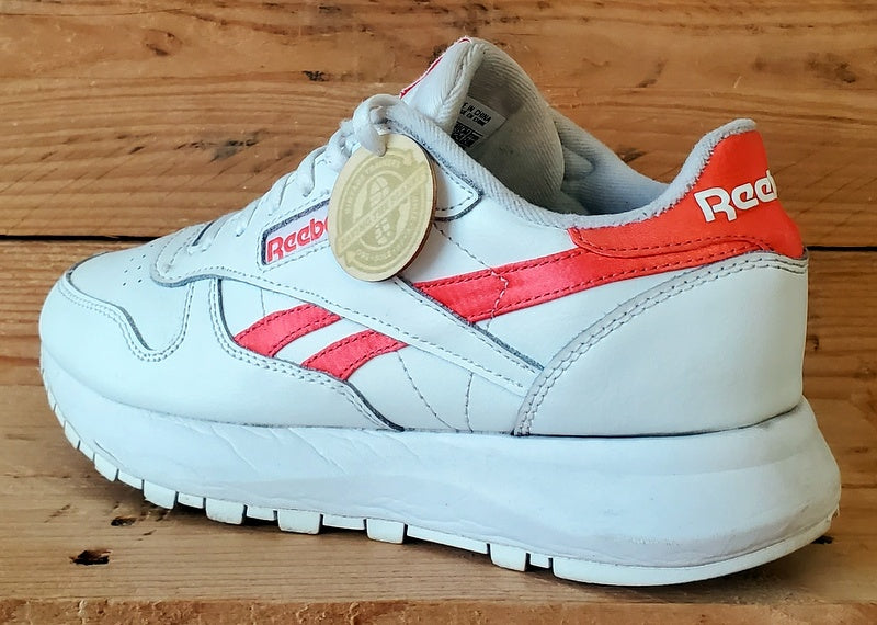 Reebok Classics Low Leather Trainers UK4.5/US7/EU37.5 GW3795 White/Orange Flare