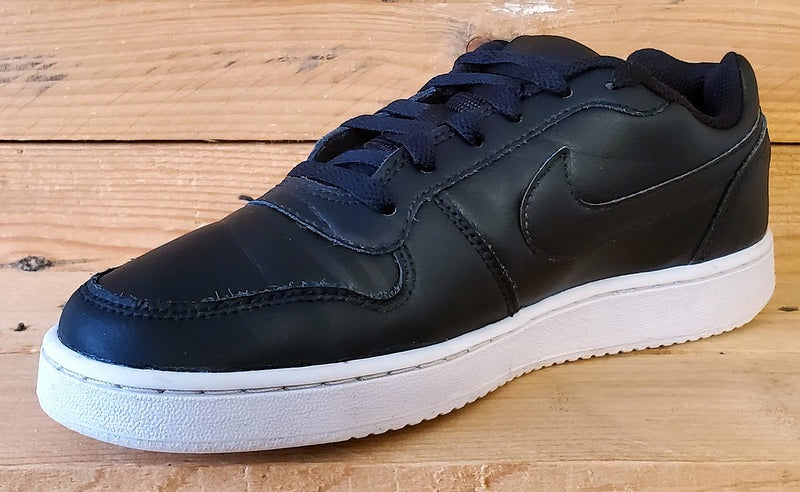 Nike Ebernon Low Leather Trainers UK6/US8.5/EU40 AQ1779-001 Black/White