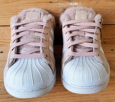 Adidas Superstar Low Suede Trainers UK4/US5.5/EU36.5 BB6371 Fur Pink/White