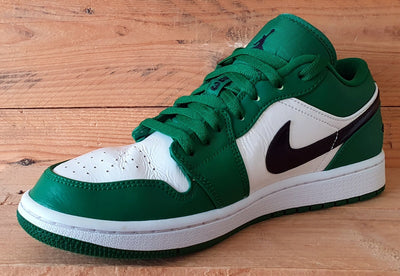 Nike Jordan 1 Low Leather Trainers UK8/US9/EU42.5 553558-301 Pine Green/White