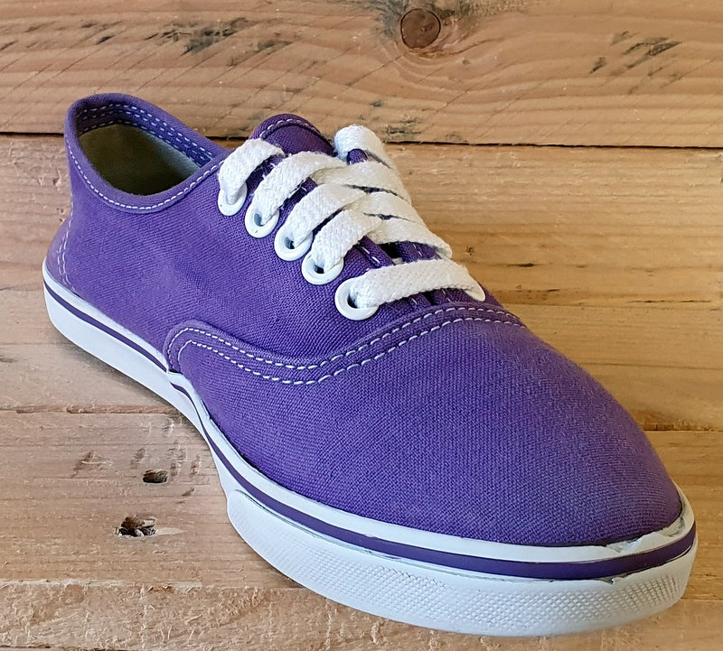 Vans Off The Wall Canvas Trainers UK4.5/US7/EU37 TB9C Bright Purple/White