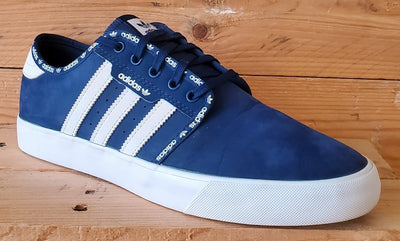 Adidas Seeley Low Suede Trainers UK9/US9.5/EU43 BB8459 Navy Blue/White