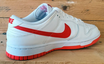 Nike Dunk Retro Low Leather Trainers UK6/US6.5/EU39 DV0831-103 White/Picante Red
