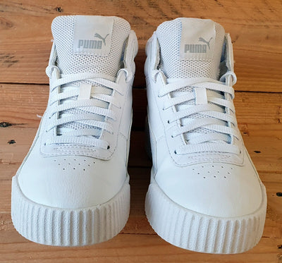 Puma Carina Mid Leather Trainers UK4/US5C/EU37 374440-01 Triple White