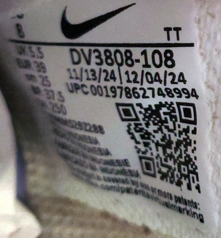 Nike Air Force 1 Low Leather Trainers UK5.5/US8/EU39 DV3808-108 White/Green